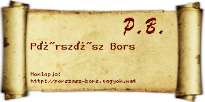 Pórszász Bors névjegykártya